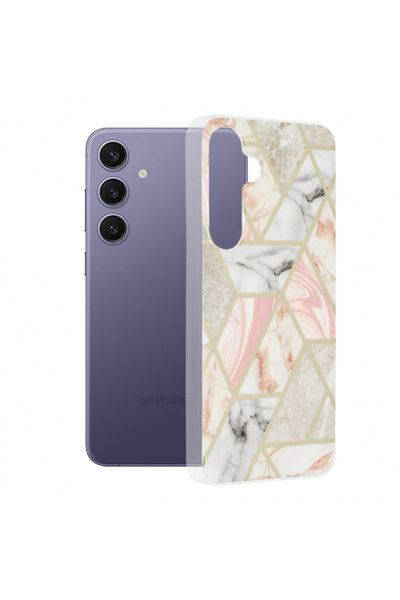 Samsung Husa pentru Galaxy S24+ S926, Techsuit, Marble, Roz