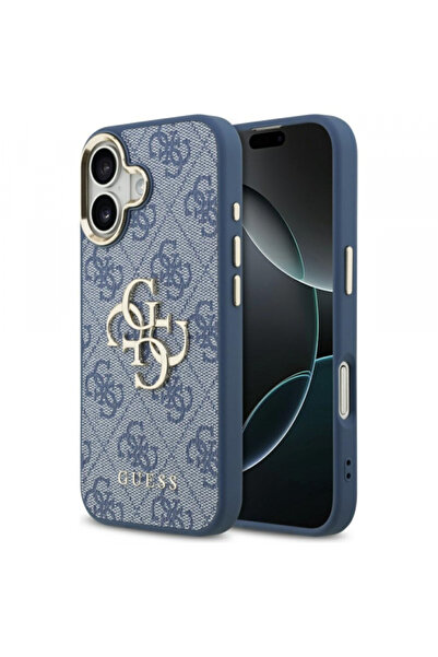 Apple Husa pentru iPhone 17, Guess, Big 4G Logo Classic, Albastra Aurie