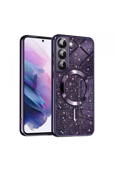Samsung Husa MagSafe pentru Galaxy S21 5G G991, Techsuit, Luxury Glitter, Mov...