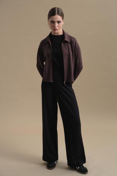 C&City Pure Touch Ribbed Stitched Pants Black
