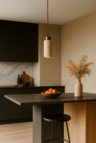 Baz Aydınlatma Traverten Sarkıt Mermer Lamba