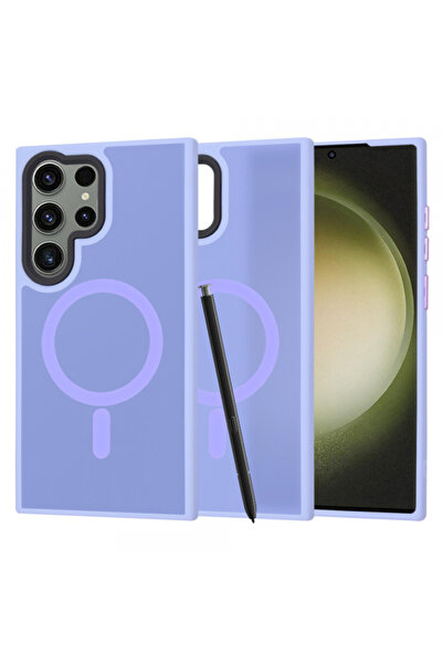 Samsung Husa MagSafe pentru Galaxy S23 Ultra S918, Techsuit, HaloFrost, Mov D...