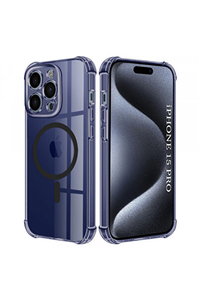 Apple MagSafe Case for iPhone 15 Pro, Techsuit, Shockproof Clear, Black