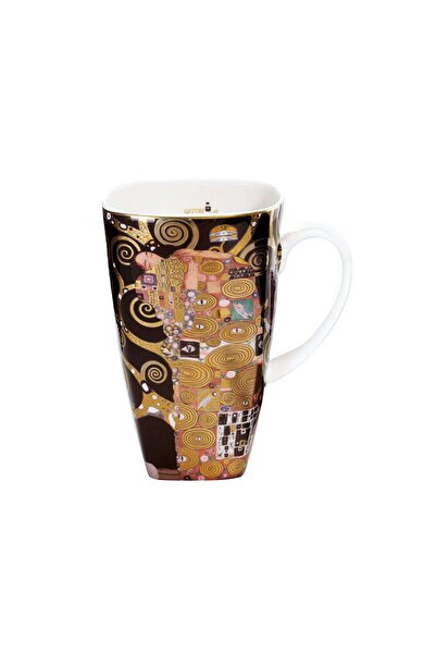 Gustav Klimt “Die Erfüllung” Gerçek Altın Dekorlu Bone China Kupa 0,45 L