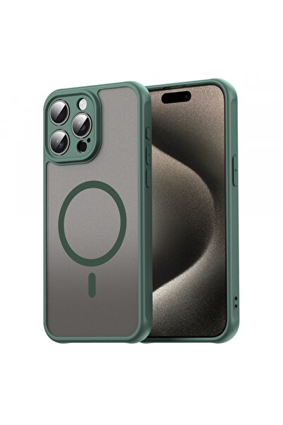 Apple Husa MagSafe pentru iPhone 15 Pro Max, Techsuit, HaloFrost II, Verde