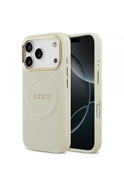 Apple Husa MagSafe pentru iPhone 17 Pro, Guess, Peony Hot Stamp, Bej