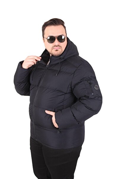 MocGrande Men's Large Size Hooded Coat Lusso 2505 Black