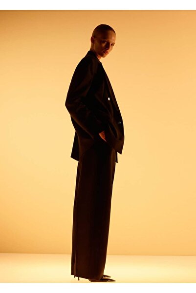 MANGO Woman Yün karışımlı kumaş pantolon