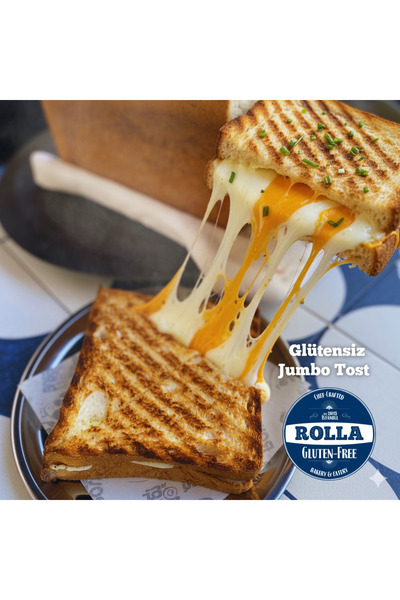 Rolla Gluten Free Glutensiz Jumbo Tost Ekmeği ( Laktozsuz Vegan ) (8 adet X 60GR)