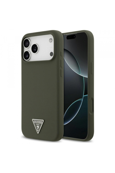 Apple MagSafe Case for iPhone 17 Pro Max, Guess, Triangle Logo, Khaki