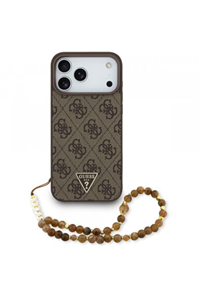 Apple Husa MagSafe pentru iPhone 17 Pro Max, Guess, 4G Triangle Logo Cord Str...