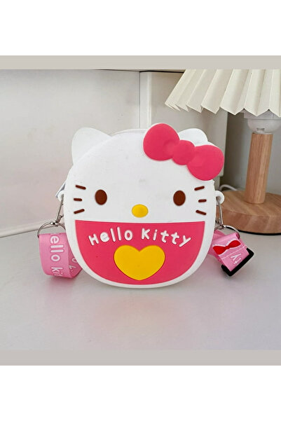 synshop Hello Kitty Kedi Yan Omuz Askılı Çocuk Silikon Kız Çanta Cüzdan Ayarl...