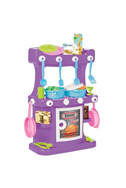 PİLSAN Children's toy kitchen with 43 pieces Purple, safe and easy to assemble, 3+ years
