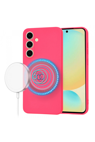 Samsung Husa MagSafe pentru Galaxy S24 FE S721, Techsuit, SoftFlex, Roz Inchis