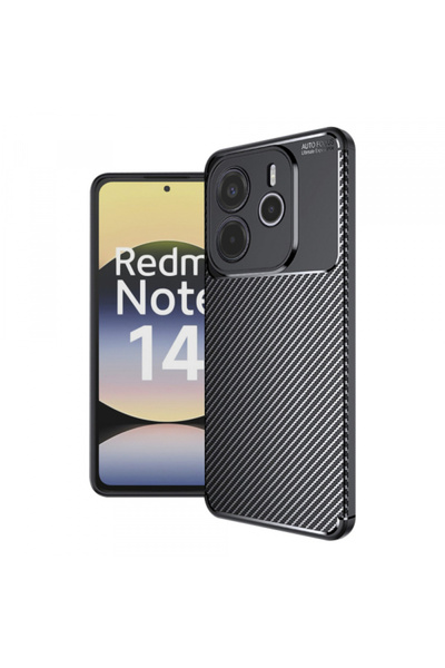 Xiaomi Husa pentru Redmi Note 14 4G (Regional), Techsuit, CarbonFiber, Neagra
