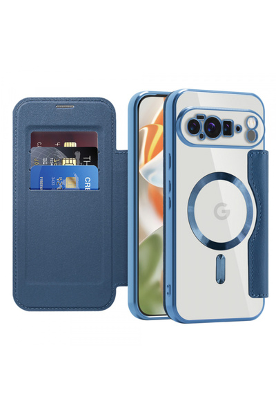 Google MagSafe Case for Pixel 10 Pro XL, Techsuit, SmartMag Book, Blue