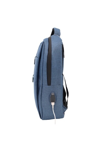 OEM Rucsac pentru laptop cu port USB 1112, 43x31x15cm, albastru