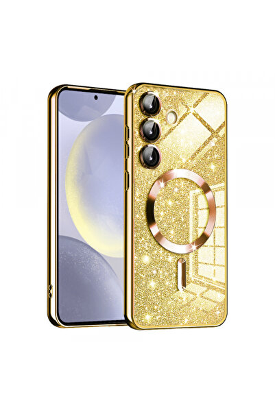 Samsung Husa MagSafe pentru Galaxy S24 S921, Techsuit, Luxury Glitter, Aurie