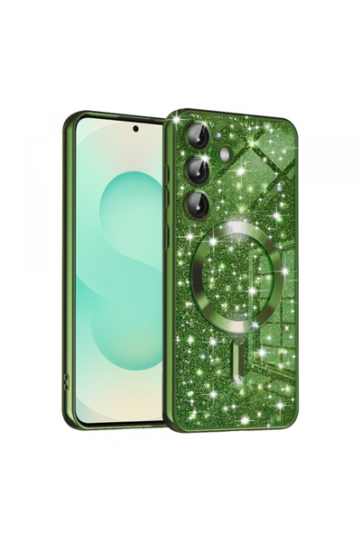 Samsung Husa MagSafe pentru Galaxy S25+ S936, Techsuit, Luxury Glitter, Verde...
