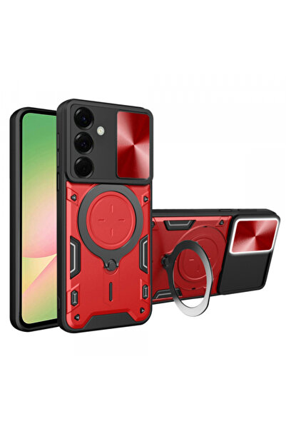 Samsung Case for Galaxy A56 A566, Techsuit, CamGuard Pro, Red