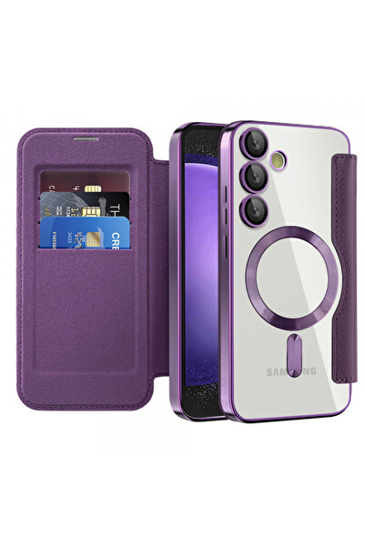 Samsung Husa MagSafe pentru Galaxy S23 FE S711, Techsuit, SmartMag Book, Mov