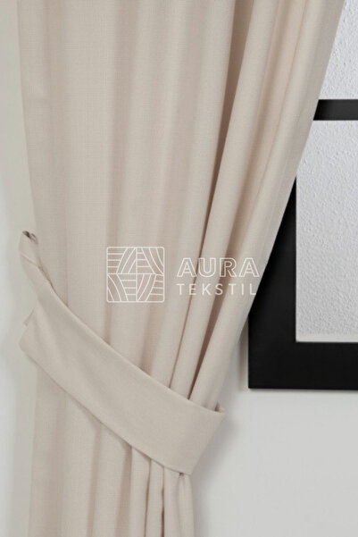 Fluiana Natural Linen Background Curtain 100% Linen | Cream Color Frequent Pleating 1/10