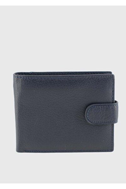 HASSION - Men's wallet, leather, F052, navy