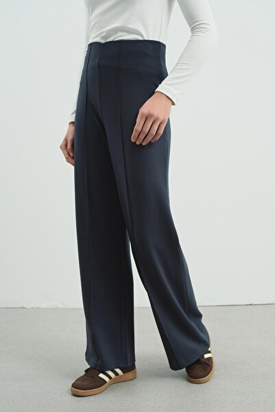 C&City Pure Touch Ribbed Stitched Pants Smoked