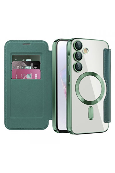 Samsung Husa MagSafe pentru Galaxy A35 5G A356, Techsuit, SmartMag Book, Verde