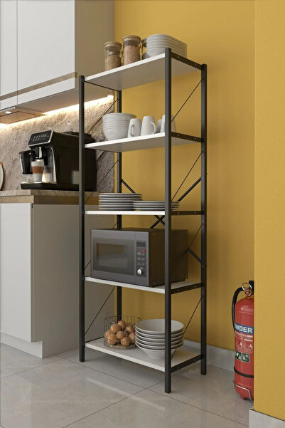 DEKOZUM ORENGE Mutfak Rafı Çok Amaçlı Depolama Mikrodalga Fırın Rafı 150 cm B...