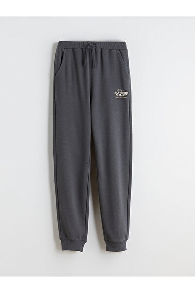 LC Waikiki Lcw Kids Anthracite Boys' Jogger Sweatpants with Elastic Waistband