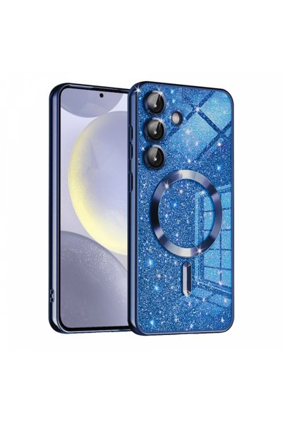 Samsung MagSafe Case for Galaxy S24 S921, Techsuit, Luxury Glitter, Blue
