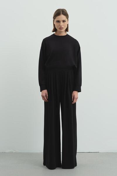 C&City Pure Touch Pleated Loose Pants Black