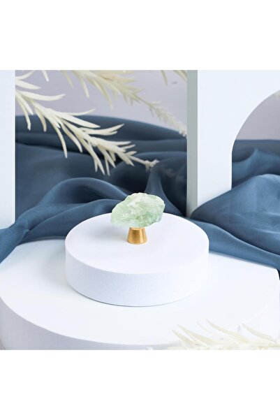 Onuvio Crystal and Semi-Precious Stone Knob Furniture Handle with Brass Base, Model M03 - Green