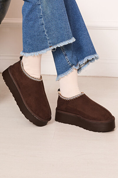 EBRUTESETTÜR Thick Sole Mini Boots with Fur Inside