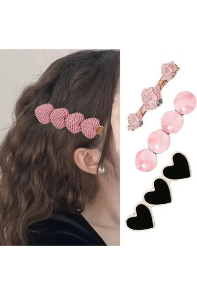 Accessories Hei Pink Stylish Floral Daily Use 4 Pieces Women's Hair Accessory Hairpin