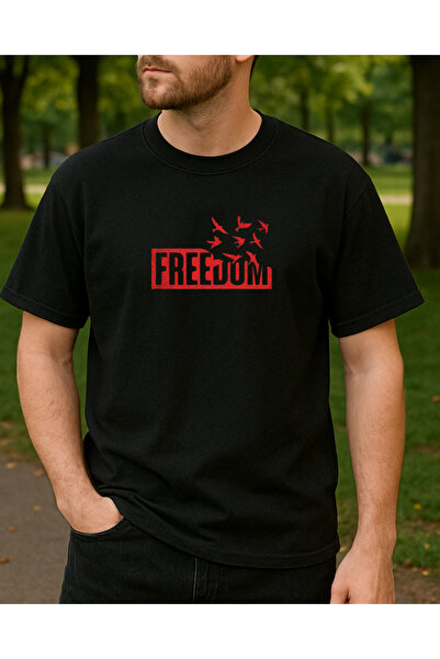 Ebiidesign Freedom Flying Birds Printed T-Shirt