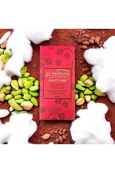 Alsuwissria شعر الملاك السويسري دبي شوكولاتة مع الكنافة والفستق غزل البنات، 2...
