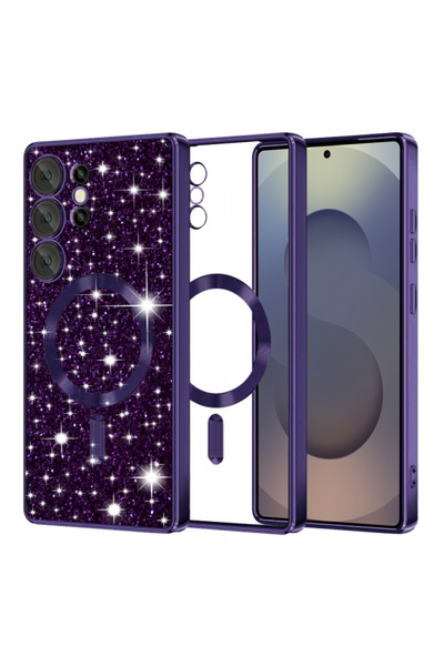 Samsung Кейс MagSafe за Galaxy S25 Ultra S938, Techsuit, Луксозен блясък, Тъм...