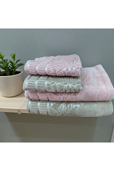 Dantelux Dowery Bathroom Set Towel Set 4-Piece Set Bathroom and Head Towel Set