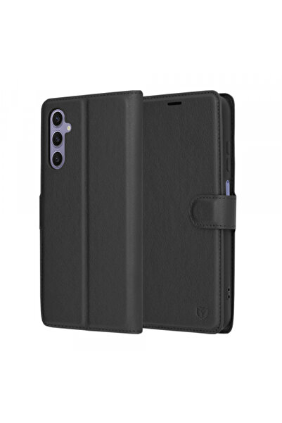 Samsung Θήκη για Galaxy S24 S921, Techsuit, Δερμάτινο θήκη, Μαύρη