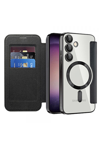 Samsung Husa MagSafe pentru Galaxy S23 S911, Techsuit, SmartMag Book, Neagra