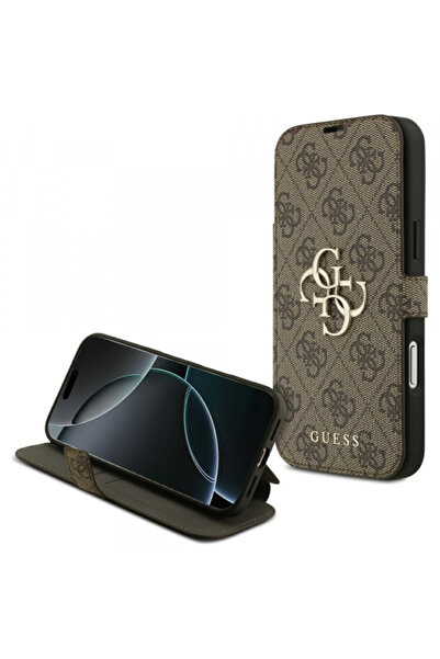 Apple Husa pentru iPhone 17 Pro, Guess, 4G Metal Logo, Maro