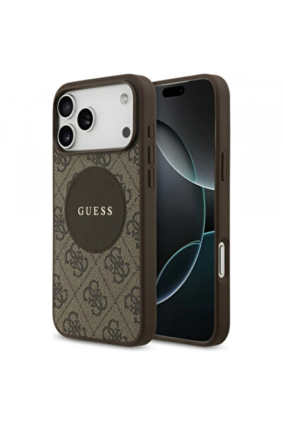 Apple Husa MagSafe pentru iPhone 17 Pro Max, Guess, 4G Circle Classic Logo, Maro