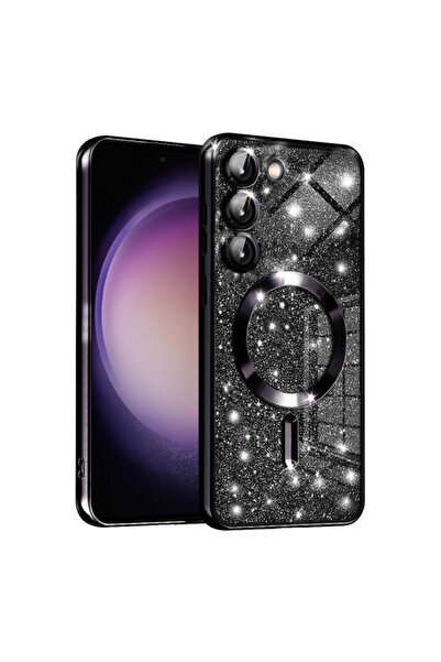 Samsung Θήκη MagSafe για Galaxy S23 S911, Techsuit, Πολυτελές Γκλίτερ, Μαύρη