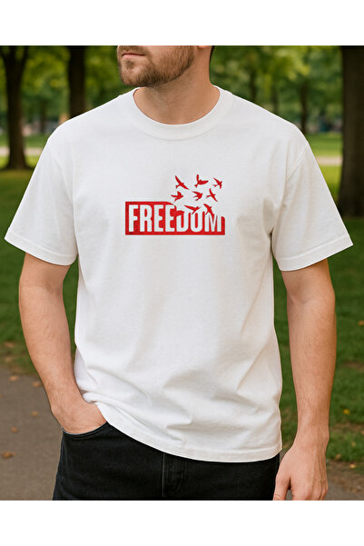 Ebiidesign Freedom Flying Birds Printed T-Shirt