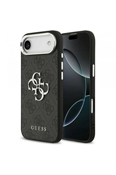 Apple Husa pentru iPhone 17 Air, Guess, Big 4G Logo Classic, Neagra Argintie