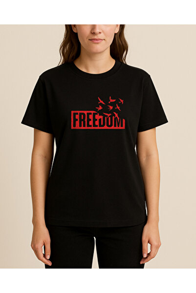 Ebiidesign Freedom Flying Birds Printed T-Shirt