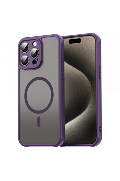 Apple Husa MagSafe pentru iPhone 15 Pro Max, Techsuit, HaloFrost II, Mov