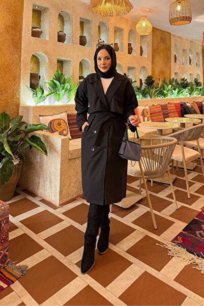 EBRUTESETTÜR Kuşak Detaylı Omuz Apoletli Trençkot